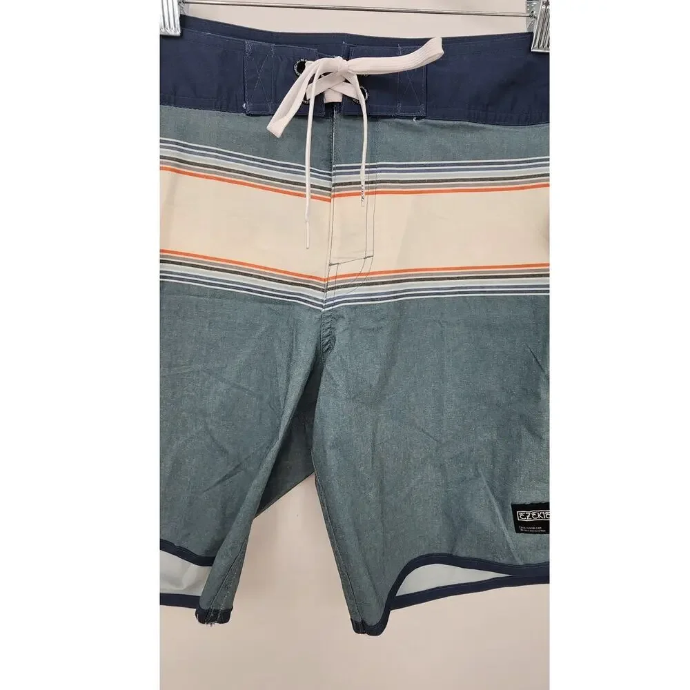 New NWT Men's Ezekiel Wetlands Board Shorts Jade Swim Trunks Unlined Size 32‎